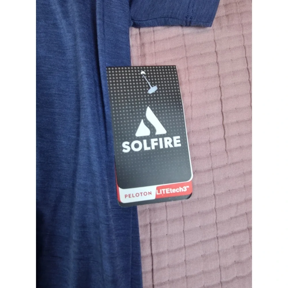 BNWT:  Solfire Peloton Men's Short Sleeve Polo Shirt Size XL Blue